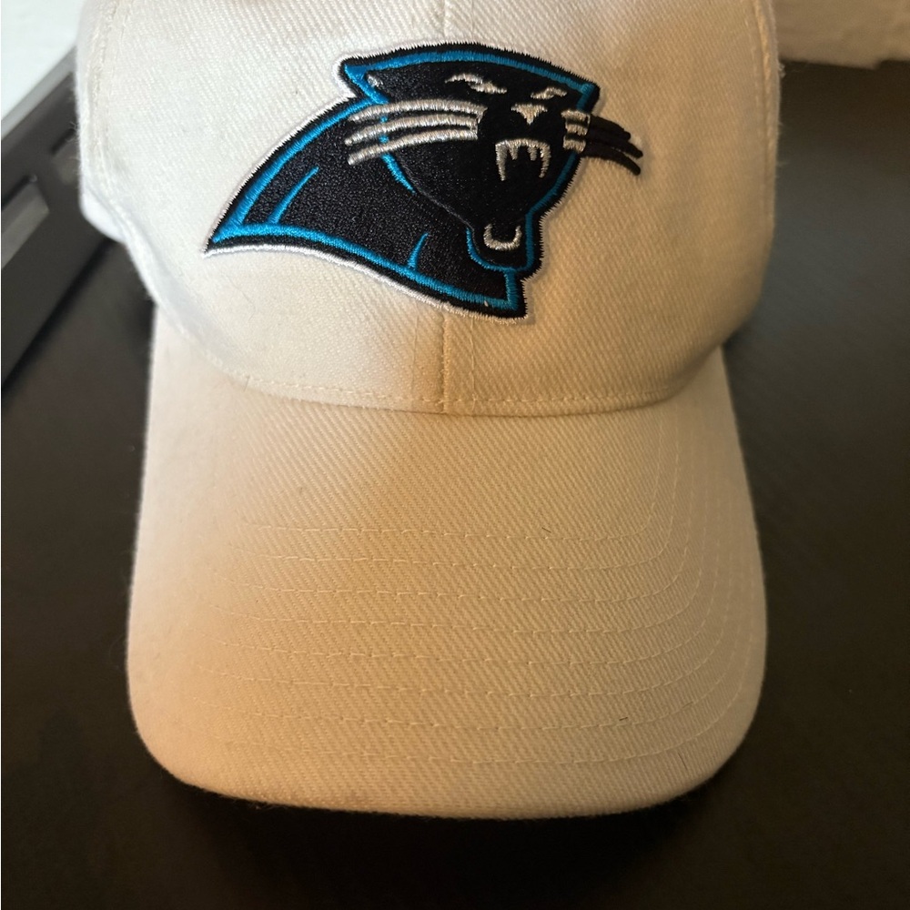 NFL Carolina Panthers White and Blue Adjustable Hat